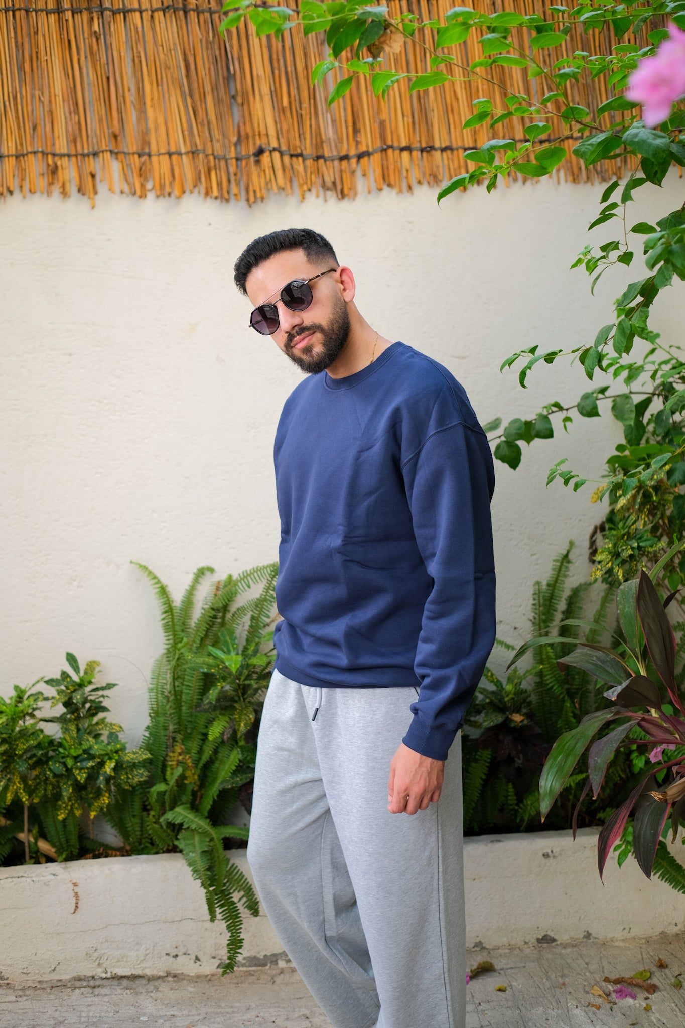 Oversized Sweatshirts - Navy Blue