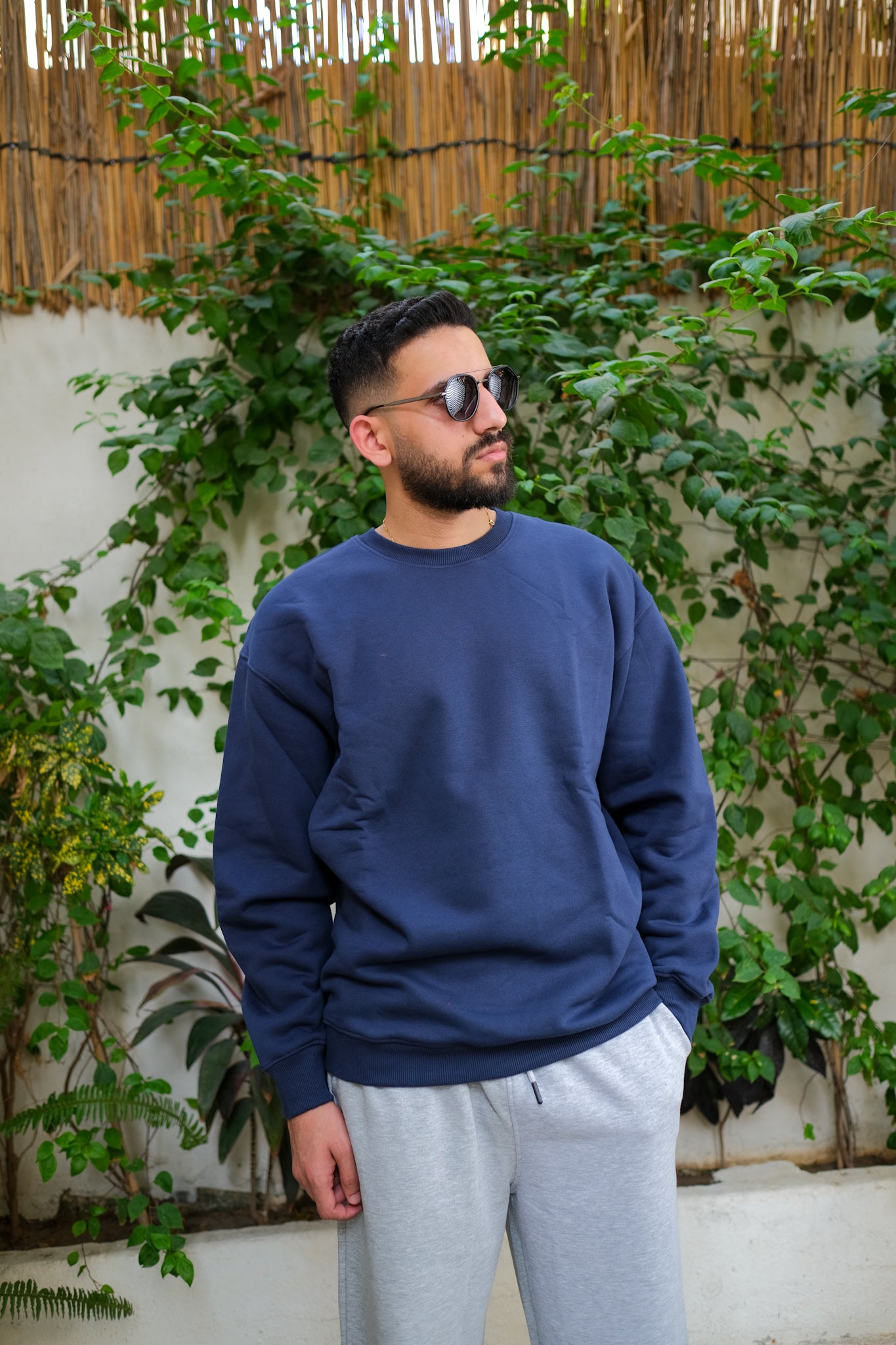 Oversized Sweatshirts - Navy Blue