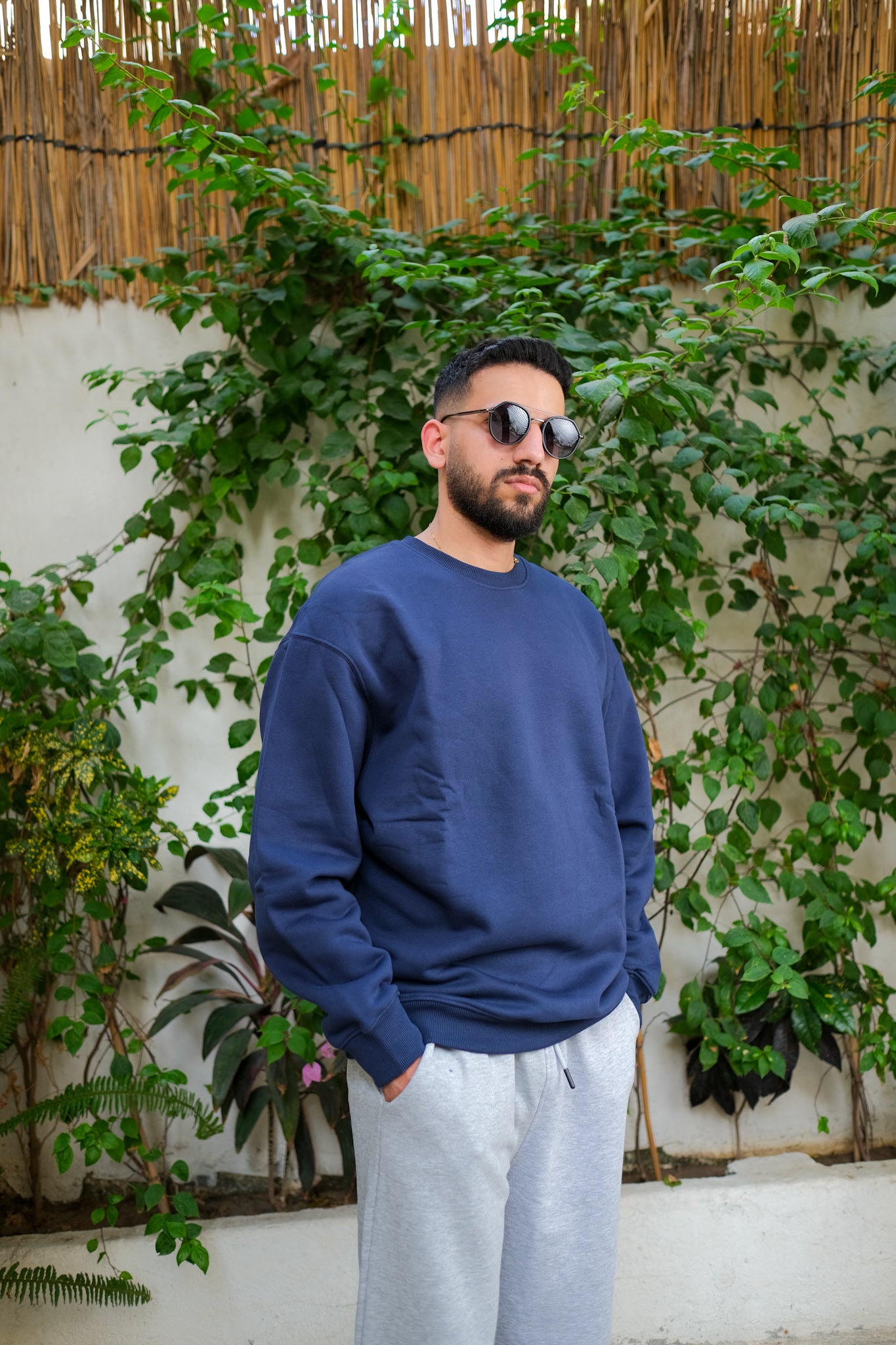 Oversized Sweatshirts - Navy Blue