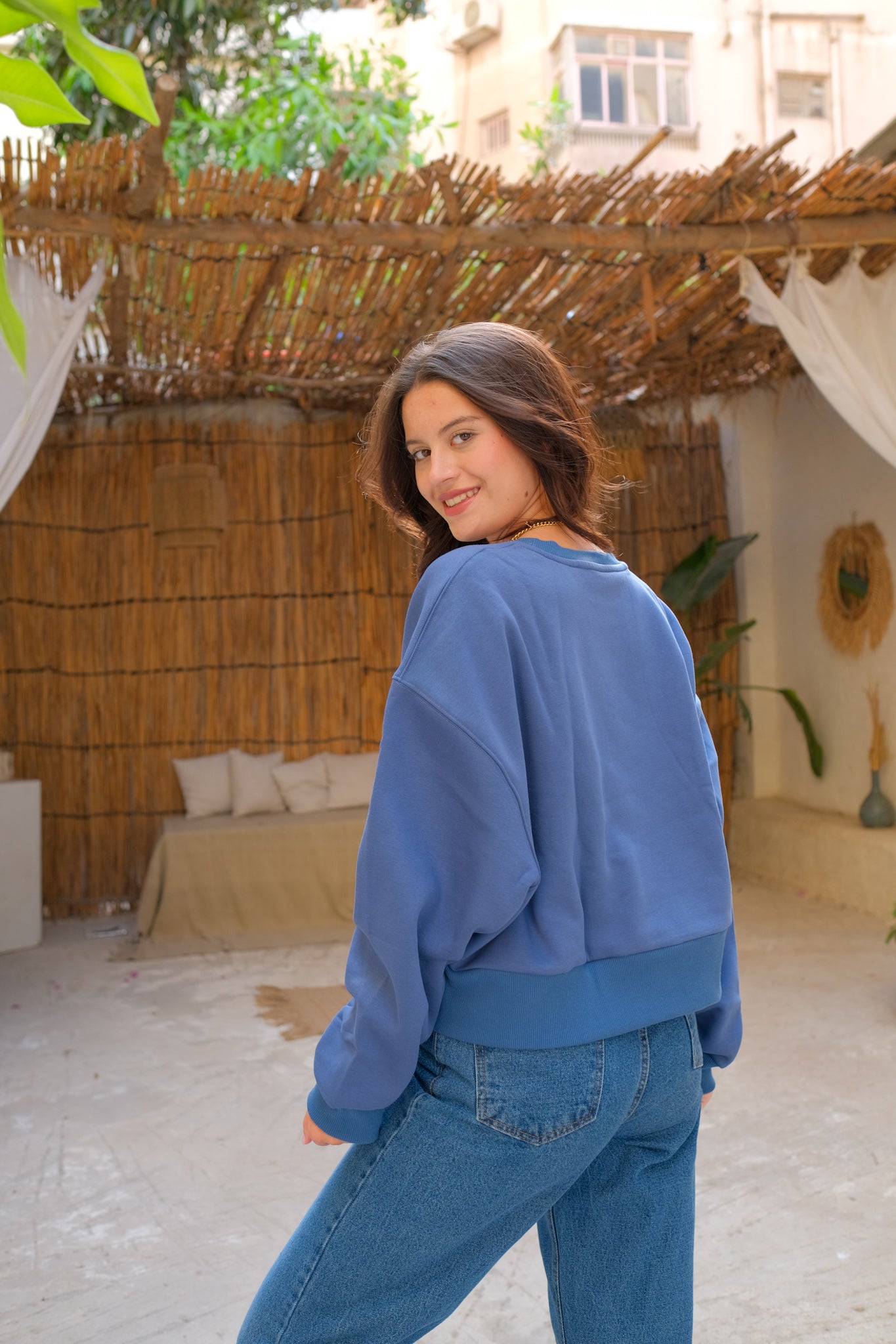 Cropped Sweatshirts - Aegean Blue