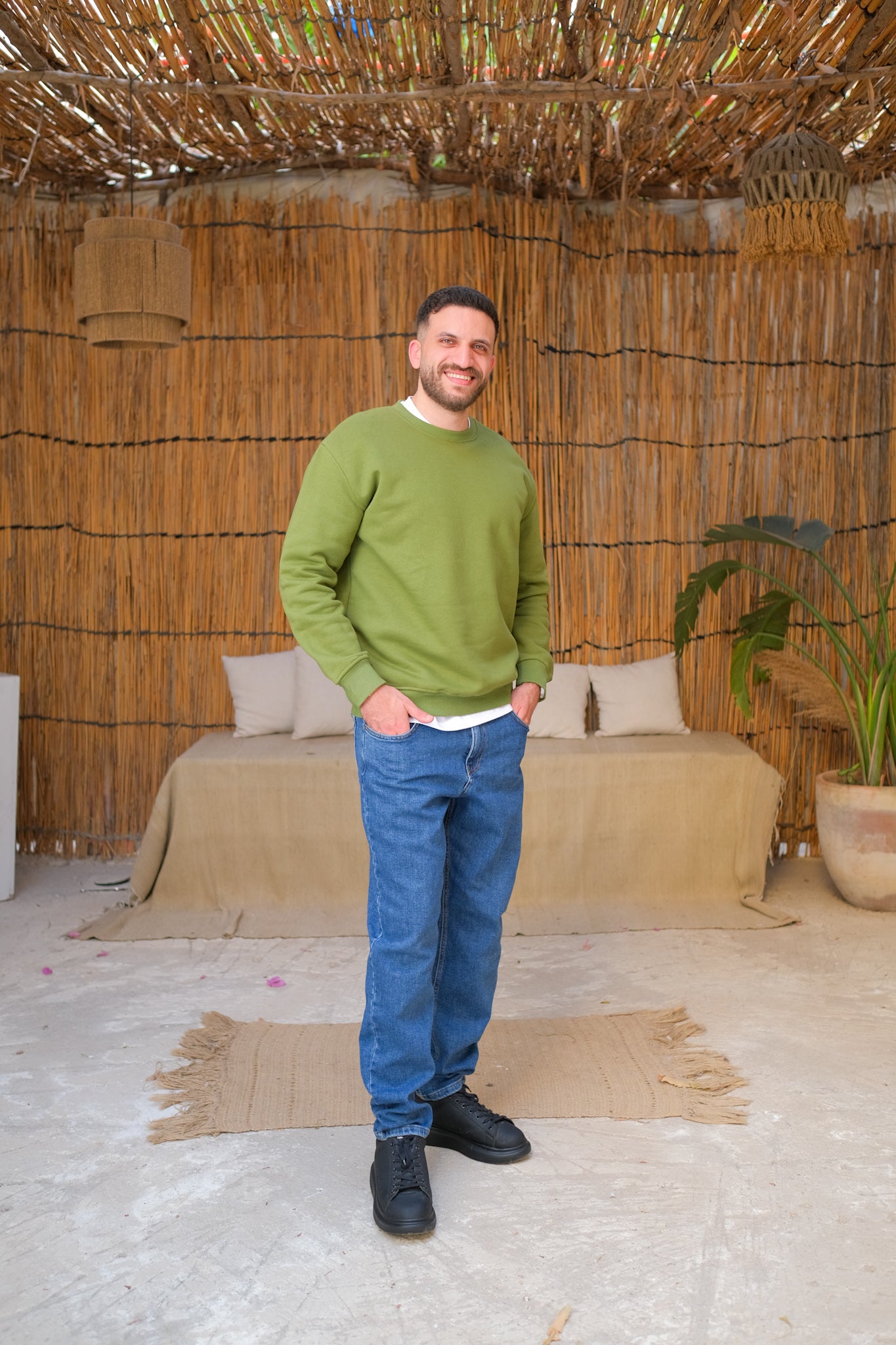 Oversized Sweatshirts - Olive