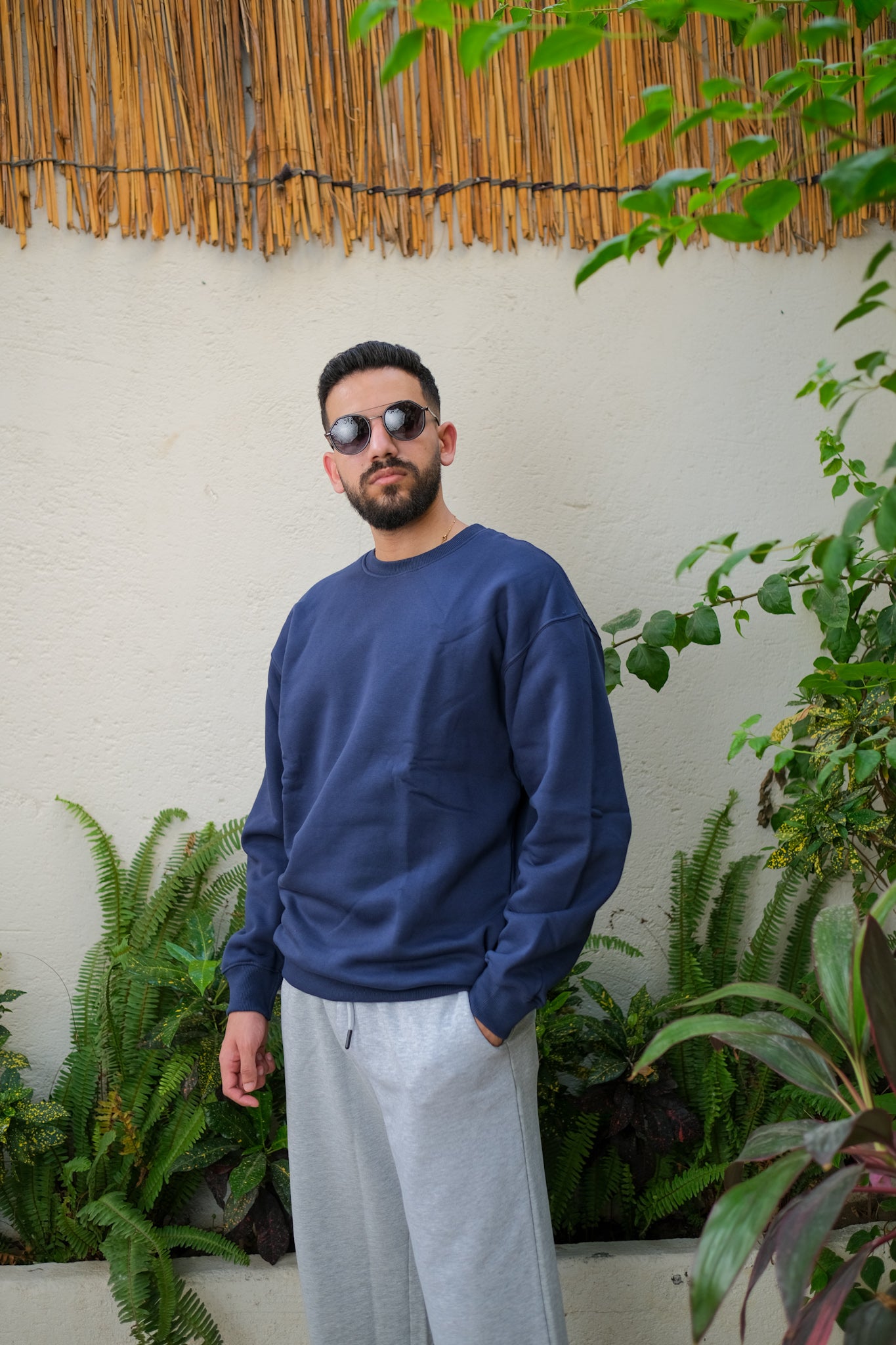 Oversized Sweatshirts - Navy Blue