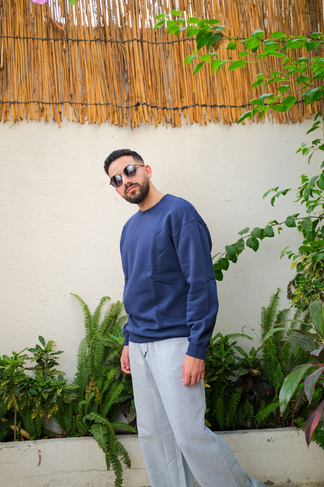 Oversized Sweatshirts - Navy Blue