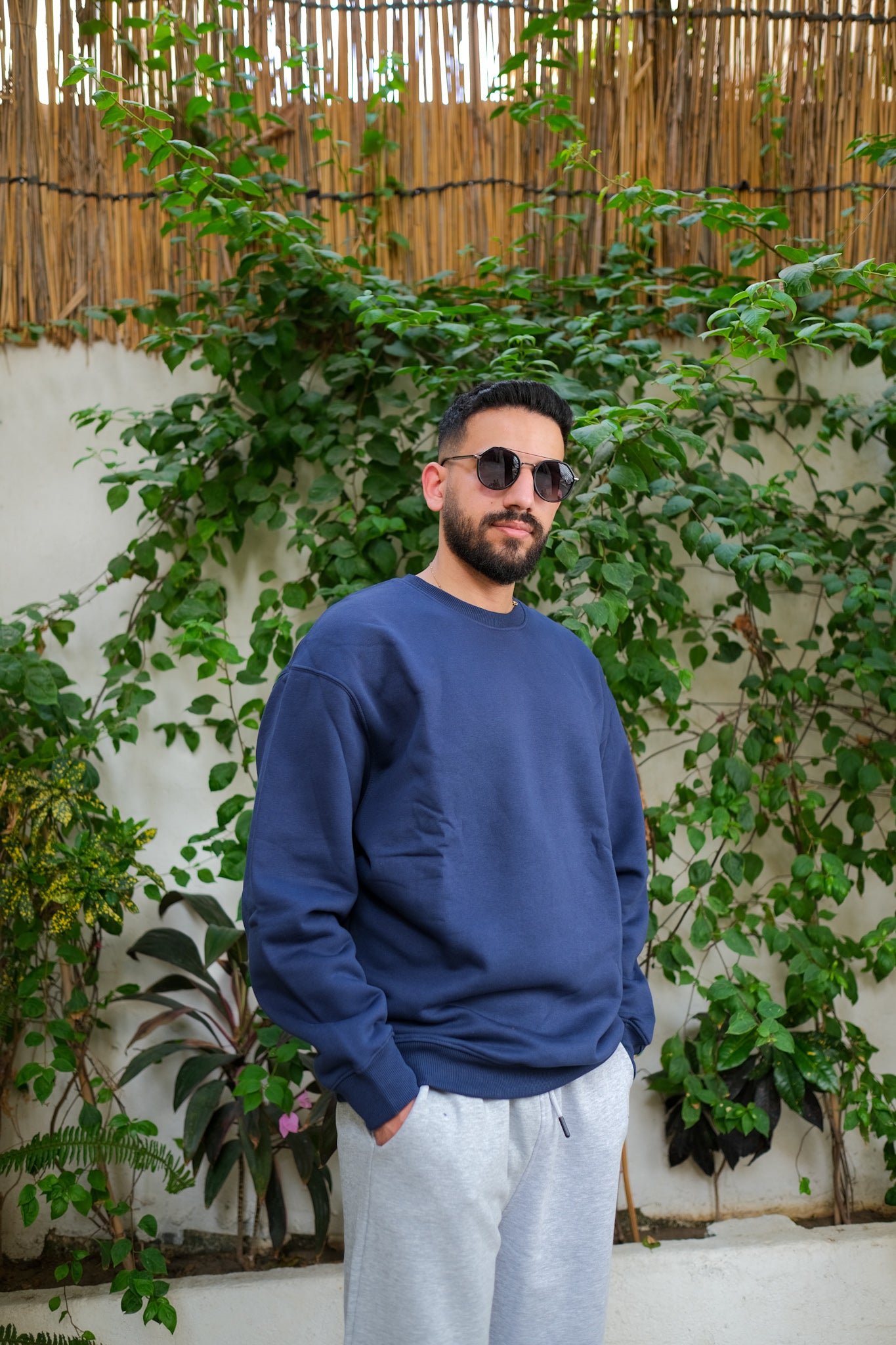 Oversized Sweatshirts - Navy Blue