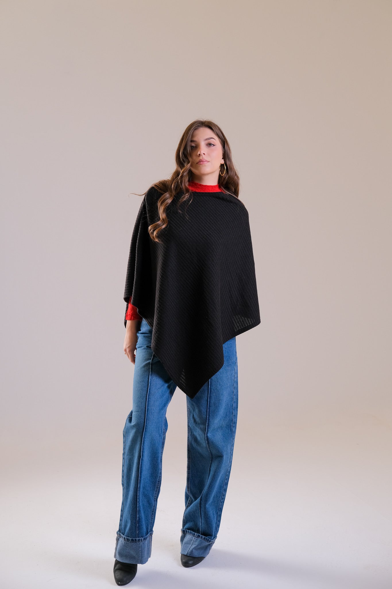 Poncho & Cuffed Straight-Leg Denim | Save 10%
