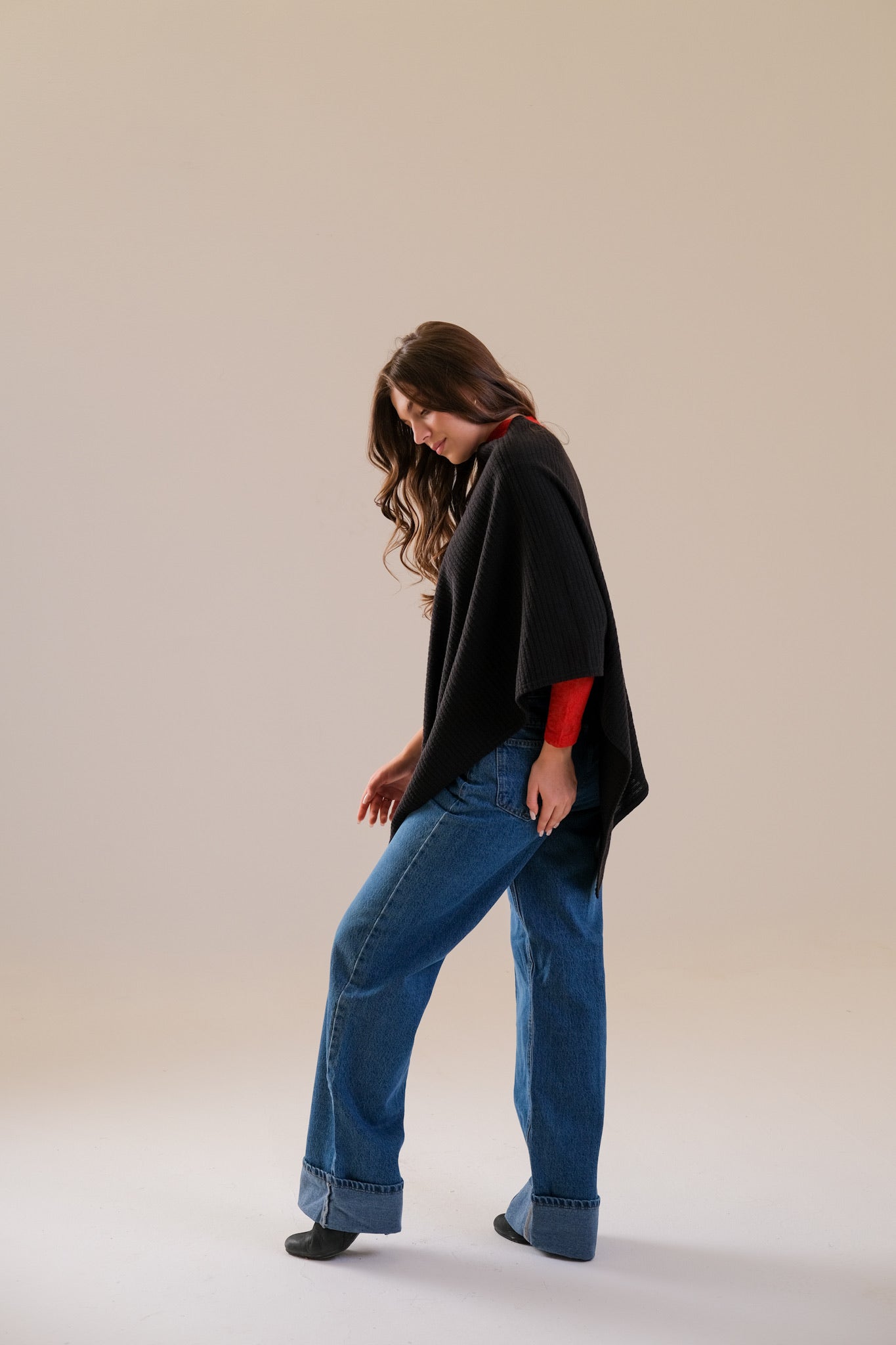 Poncho & Cuffed Straight-Leg Denim | Save 10%