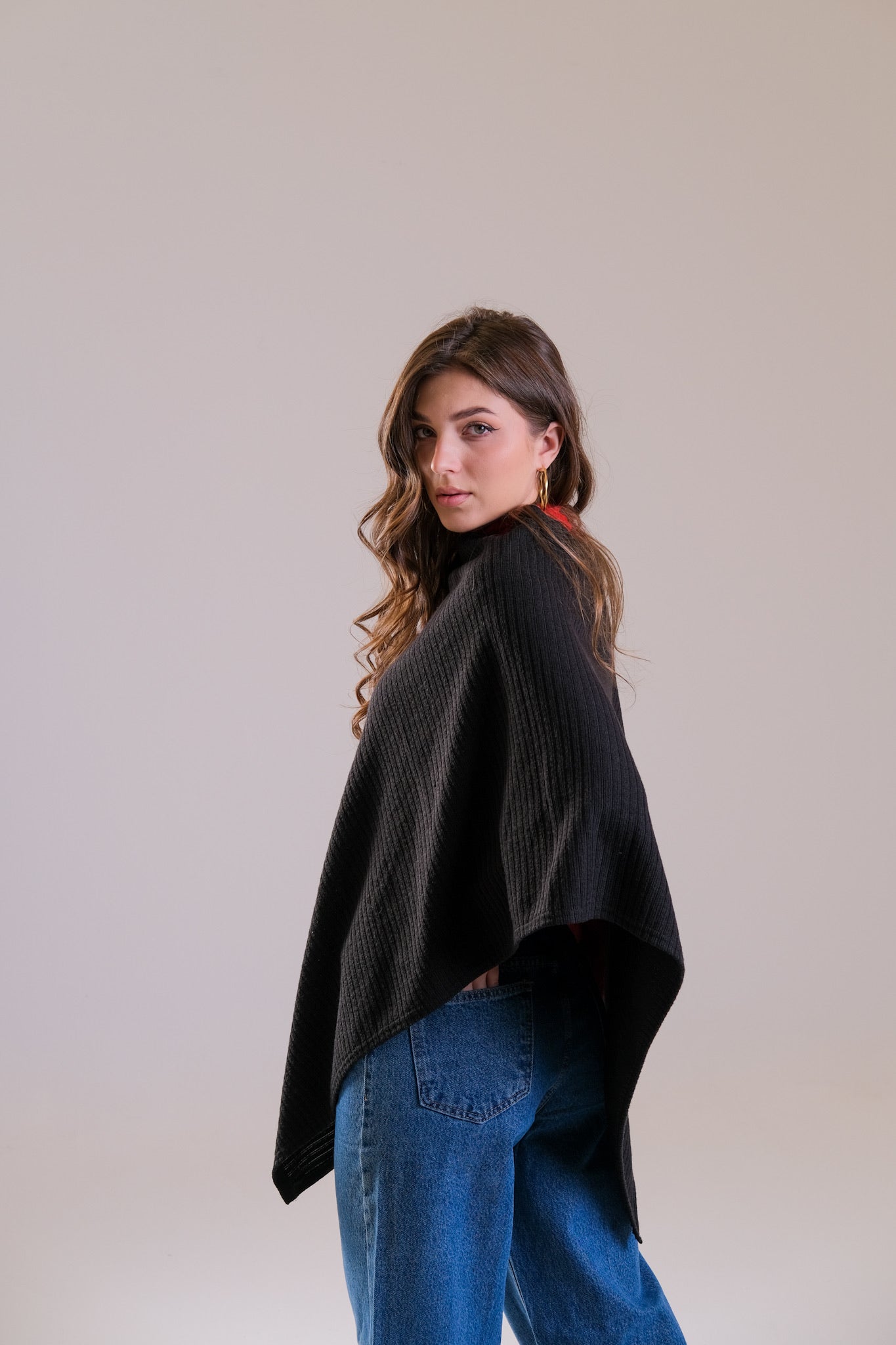 Poncho & Cuffed Straight-Leg Denim | Save 10%
