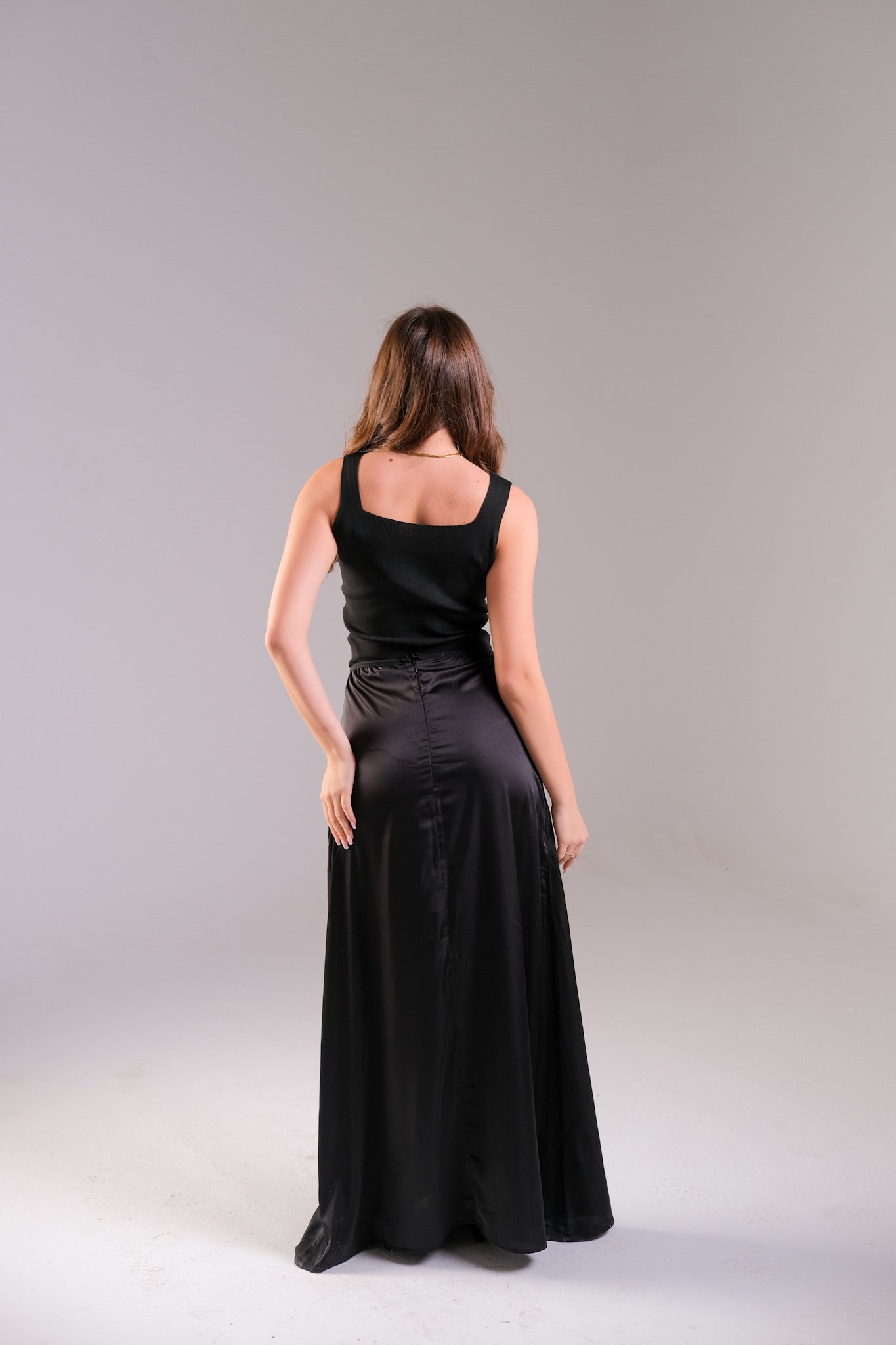 The Noir Liquid Satin Maxi