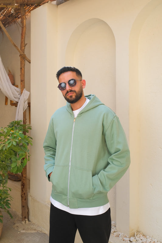 Zip-up Hoodies - Mint Green