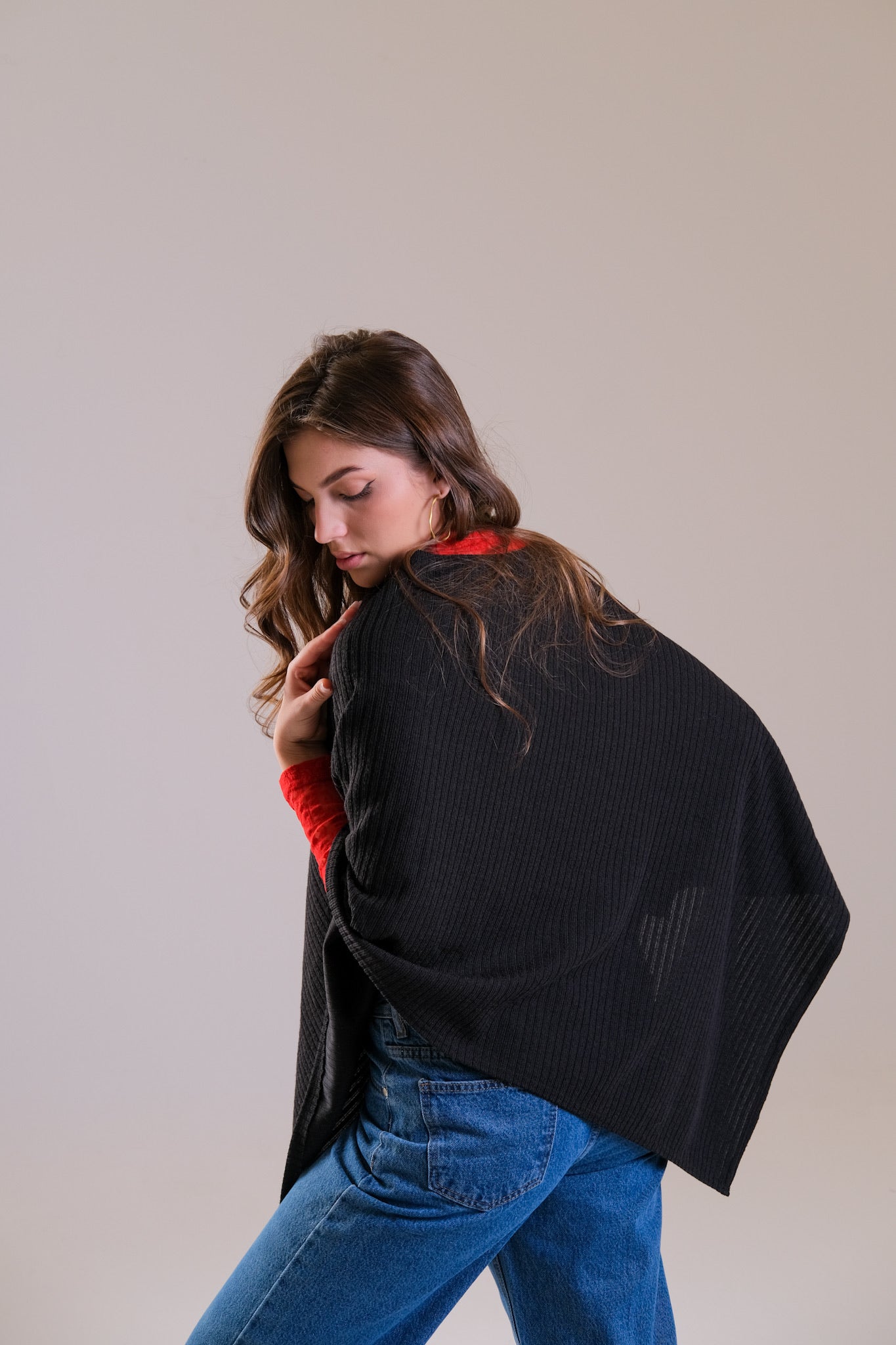 Poncho & Cuffed Straight-Leg Denim | Save 10%