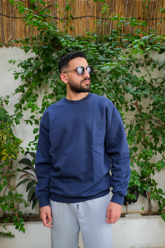 Oversized Sweatshirts - Navy Blue